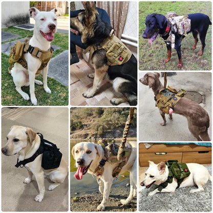Large Dog Collar Military Dog Harness And Leash Set Pet Training Vest Tactical German Shepherd K9 Harnesses For Small Dogs
