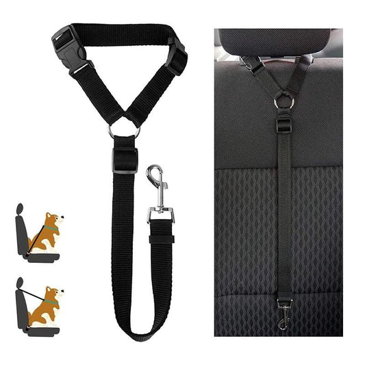 Two-in-one Nylon Adjustable Dogs Harness Collar Pet dog Accessories Pet Car Seat Belt Lead Leash Backseat Safety Belt - Pampered Pets