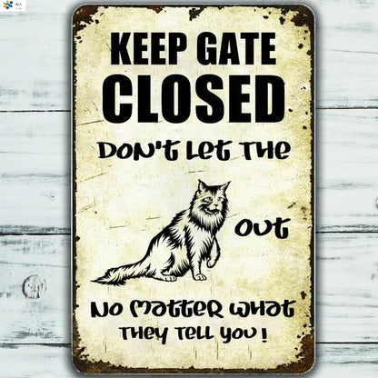 Italian greyhound Sign Funny Keep Gate Closed Tin Sign Vintage Farm Decor Art Pet Lover Tin Metal Sign Zoo Bar Club Cafe Garage