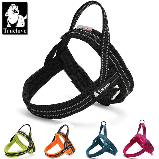 Truelove Soft Mesh Padded Nylon Dog Harness Vest 3M Reflective Security Dog Collar Easy Put On Pet Harness Pull-resistan 5 Color - Pampered Pets