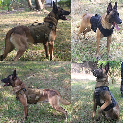 K9 Pet Dog Harness Military Tactical Vest Chest and Leash Set Training Harnesses for Large Medium Beagle Labrador German Shepher