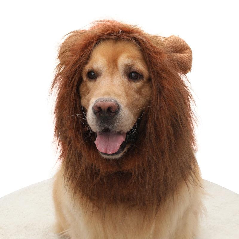 Funny Pet Hat Lion Mane for Dogs Cat Cosplay Dress Up Puppy Lion Wig Costume Party Decoration Halloween Pet Supplies - Pampered Pets