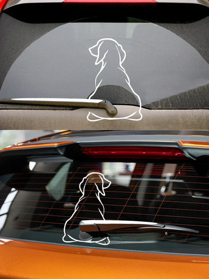 21*31CM cute Funny Dog Moving Tail Car Sticker Window Wiper Decals Dog Sticker Car Rear Sticker Wiper Tail Decals Windshield