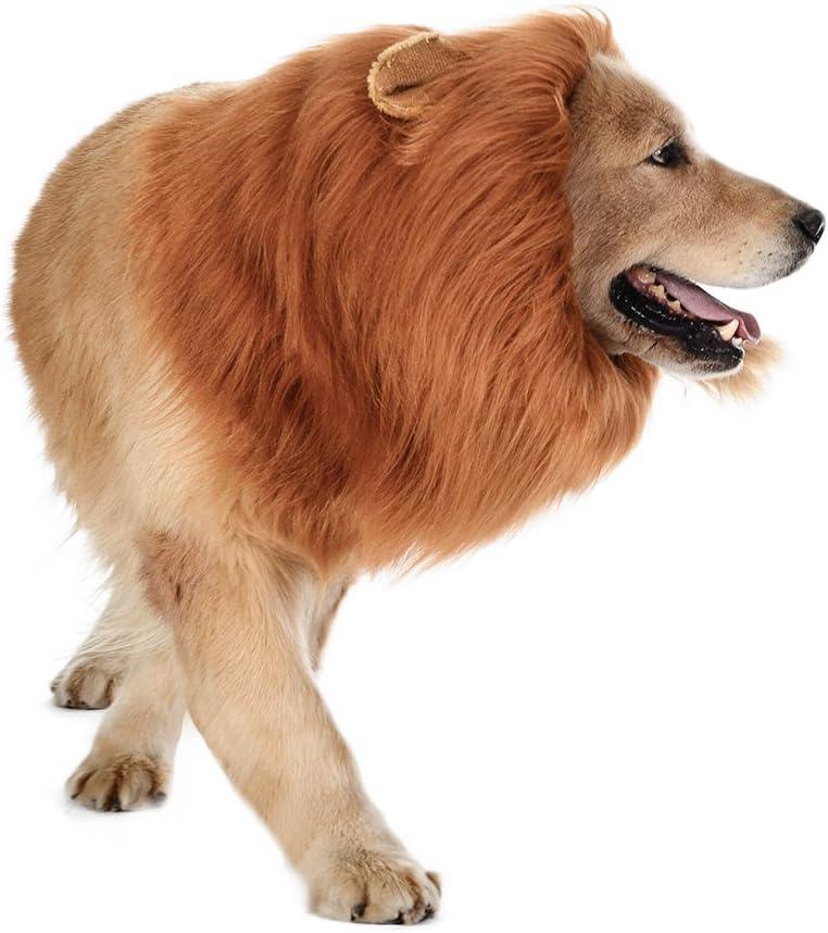 Funny Pet Hat Lion Mane for Dogs Cat Cosplay Dress Up Puppy Lion Wig Costume Party Decoration Halloween Pet Supplies - Pampered Pets