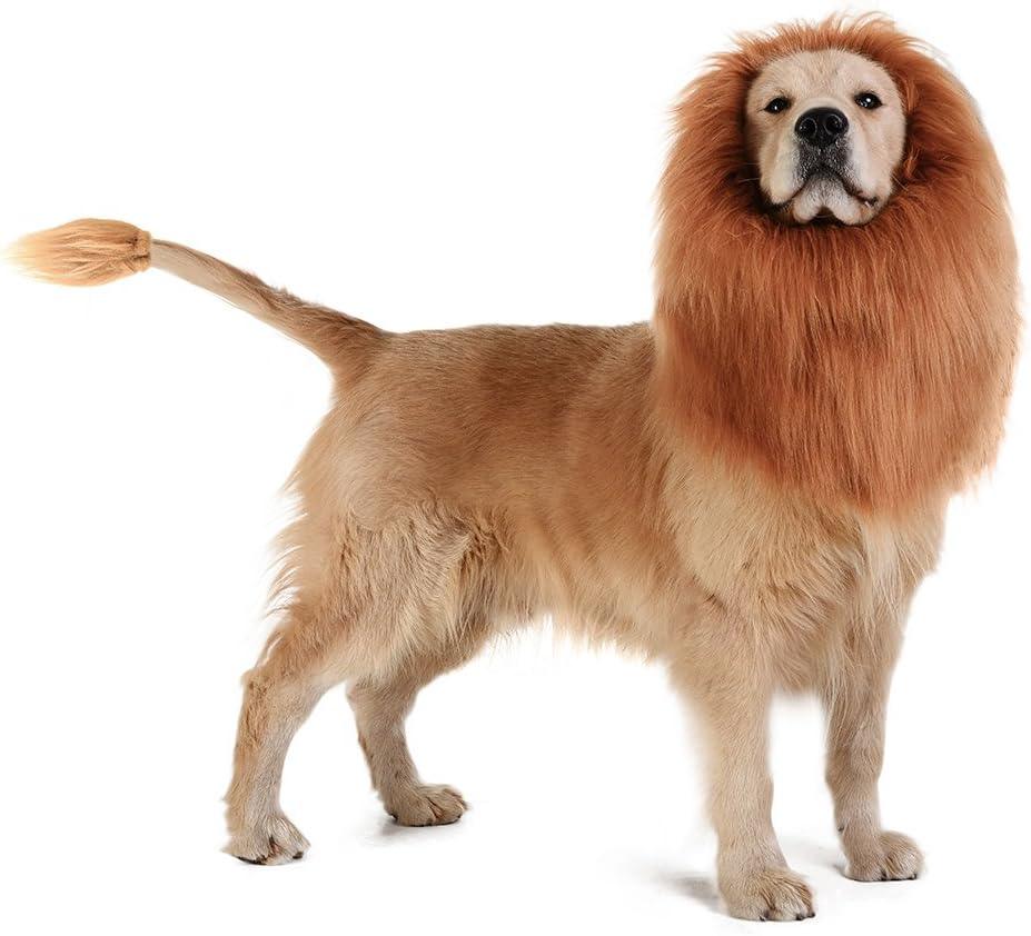 Funny Pet Hat Lion Mane for Dogs Cat Cosplay Dress Up Puppy Lion Wig Costume Party Decoration Halloween Pet Supplies - Pampered Pets