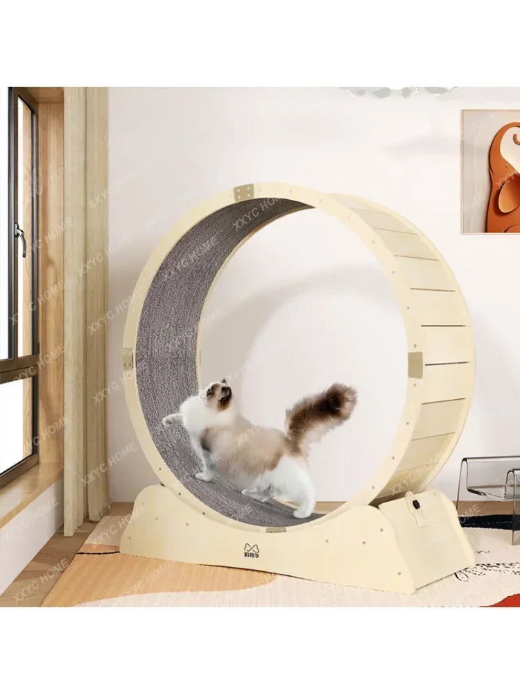 Pet Cat Dog Treadmill Fitness Roller Mute Exercise Running Wheel Solid Wood Cat Climbing Frame Cat dog accessories