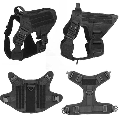 Tactical Dog Harness Leash Collar Set Large Pet German Shepherd Malinois Training Walking Vest For All Breeds Dog 1 Free Patch