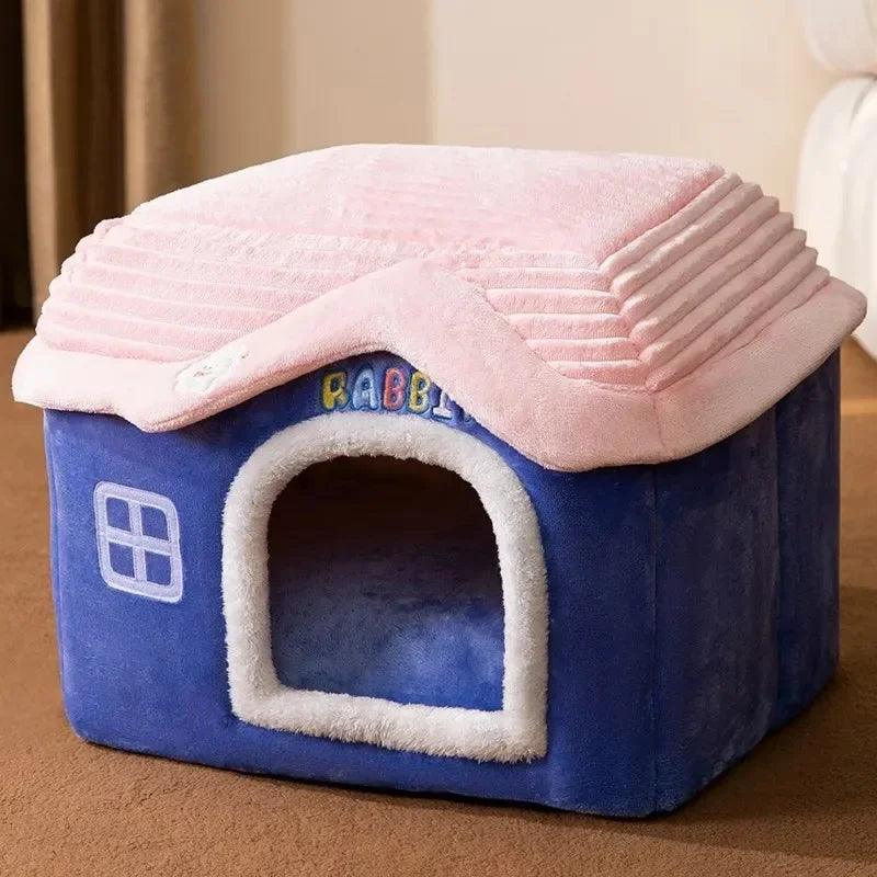 Foldable Cat House Outdoor Waterproof Pet House for Small Dogs Kitten Puppy Cave Nest with Pets Pad Dog Cat Bed Tent Supplies - Pampered Pets