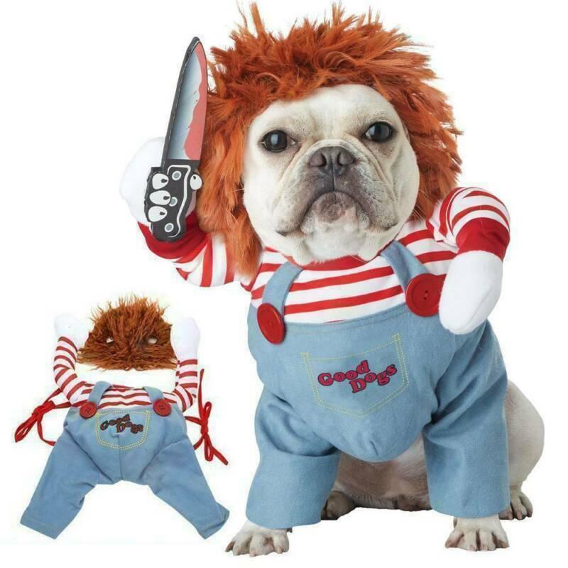 Halloween Dog Costumes Funny Pet Clothes With Wig Pets Dogs Costume Party Dress Up Supplies For Medium Large Dogs Bulldog Pug - Pampered Pets