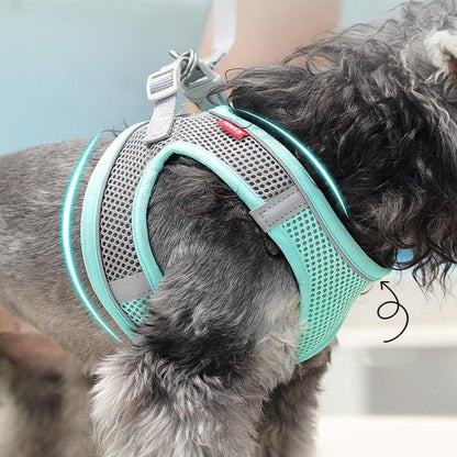 Kimpets Dog Harness Clothes Vest Chest Cat Collars Rope Small Dogs Reflective Breathable Adjustable Outdoor Walking Pet Supplies - Pampered Pets