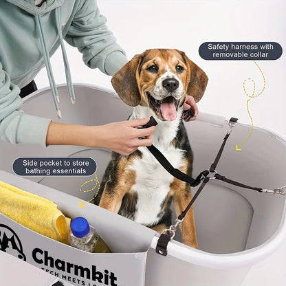 Charmkit Doa Bath Tub for Shower and Grooming.5 Heioht Adiustablel27.6-39,.4 Hamster sand bath Chinchilla Bedding Pets rabbit Po