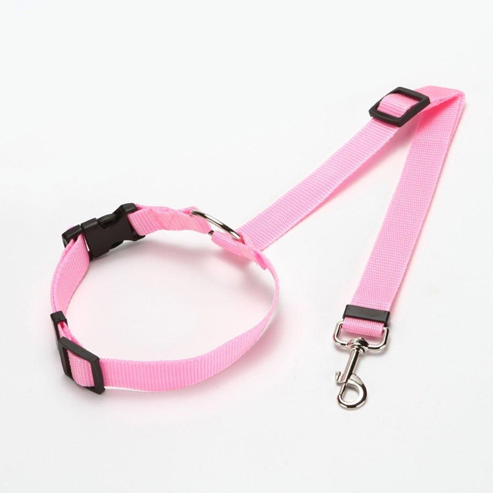 Two-in-one Nylon Adjustable Dogs Harness Collar Pet dog Accessories Pet Car Seat Belt Lead Leash Backseat Safety Belt - Pampered Pets