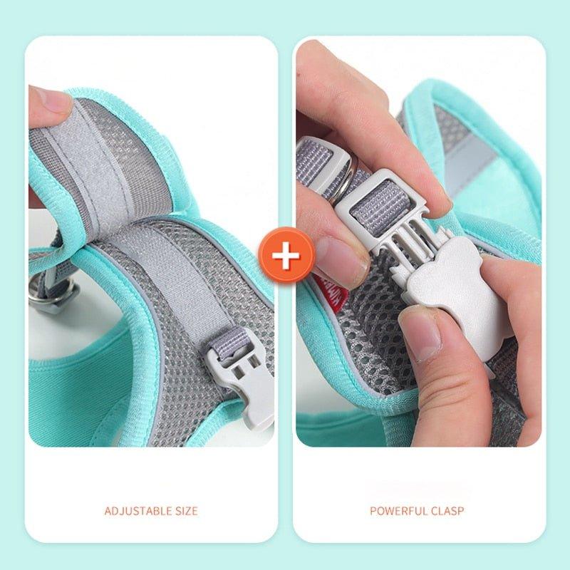 Kimpets Dog Harness Clothes Vest Chest Cat Collars Rope Small Dogs Reflective Breathable Adjustable Outdoor Walking Pet Supplies - Pampered Pets