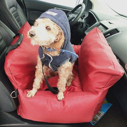 Dog Car Seat Travel Bed Dog Booster Car Seat Premium Quality with Clip-on Safety Leash, 2 in 1 Car Seat Cover for Pets - Pampered Pets