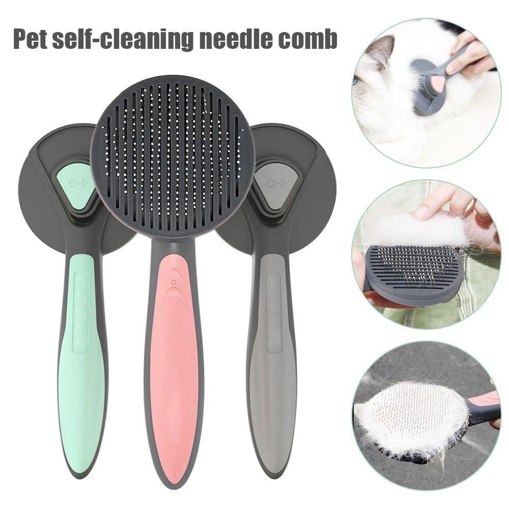 Cat Comb Brush Pet Hair Removes Comb For Cat Dog Pet Grooming Hair Cleaner Cleaning Pet Dog Cat Supplies Self Cleaning Cat Brush - Pampered Pets