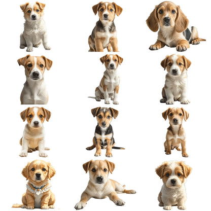 50pcs Puppy Illustrations Stickers Set | Cute Dogs for Laptops and Water Bottles 50pcs Cute Puppy Illustrations Stickers