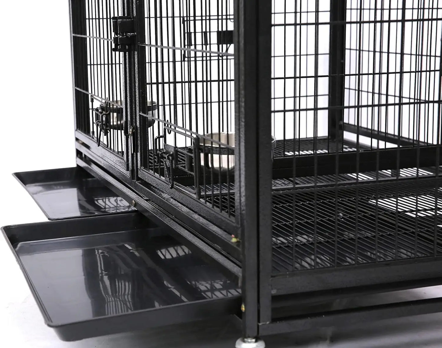 Homey Pet 36 Inch Dog Crate Stackable, Connectable Indestructible Dog Kennel Indoor Cage Medium Sized, Metal Wire