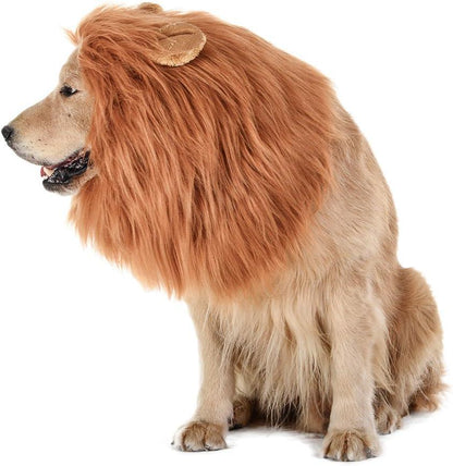 Funny Pet Hat Lion Mane for Dogs Cat Cosplay Dress Up Puppy Lion Wig Costume Party Decoration Halloween Pet Supplies - Pampered Pets