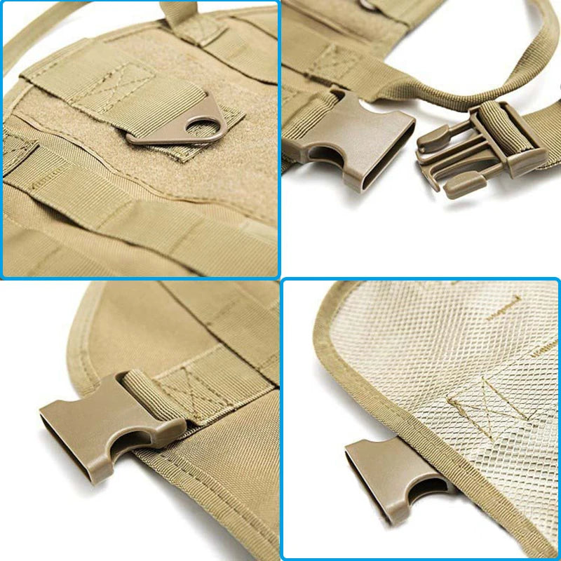 Tactical Dog Harness Military No Pull Pet Harness Vest For Medium Large Dogs Training Hiking Molle Dog Harness With Pouches