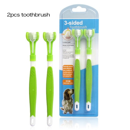 Pet Toothbrush Kit With Soft Dog Finger Toothbrush Pet Multi-angle Cleaning Tooth Dog Cat Dental Care ToothBrushes Set for Pets - Pampered Pets