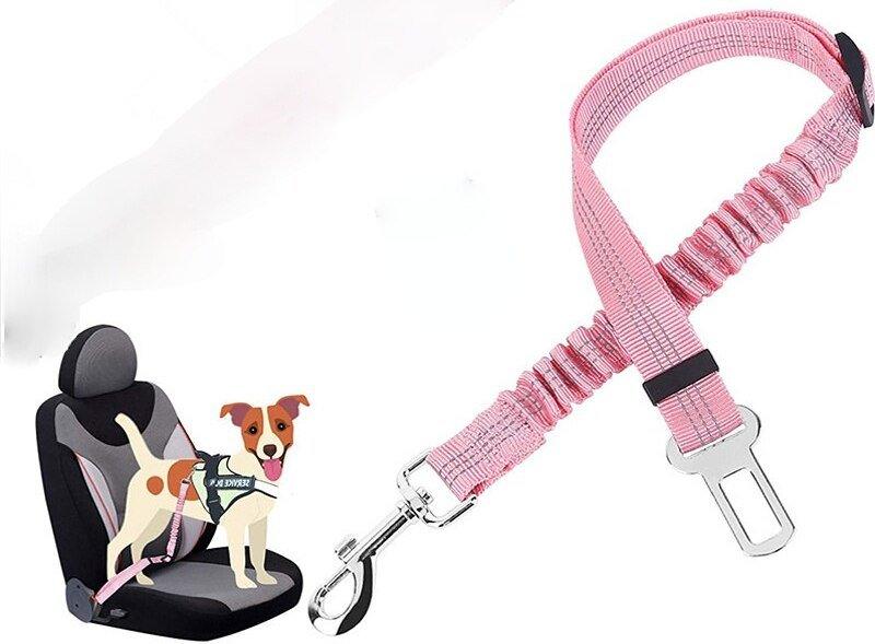 Two-in-one Nylon Adjustable Dogs Harness Collar Pet dog Accessories Pet Car Seat Belt Lead Leash Backseat Safety Belt - Pampered Pets