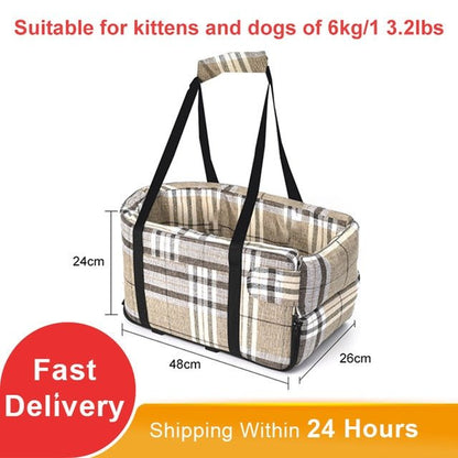Portable Cat Dog Bed Travel Central Control Car Safety Pet Seat Transport Dog Carrier Protector For Small Dog Chihuahua Teddy - Pampered Pets