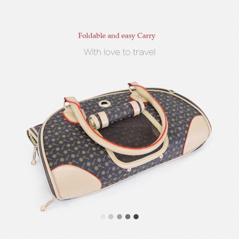 Luxury Pet Transportation Tote Bags For Small Little Dogs Carrier Outdoor Foldable Portable Carrying Chihuahua Yorkshire Handbag - Pampered Pets