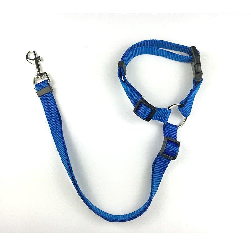 Two-in-one Nylon Adjustable Dogs Harness Collar Pet dog Accessories Pet Car Seat Belt Lead Leash Backseat Safety Belt - Pampered Pets