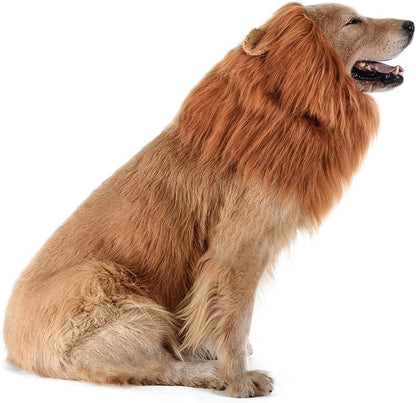 Funny Pet Hat Lion Mane for Dogs Cat Cosplay Dress Up Puppy Lion Wig Costume Party Decoration Halloween Pet Supplies - Pampered Pets