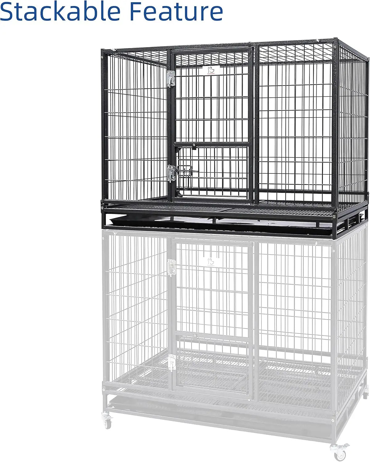 Homey Pet 36 Inch Dog Crate Stackable, Connectable Indestructible Dog Kennel Indoor Cage Medium Sized, Metal Wire