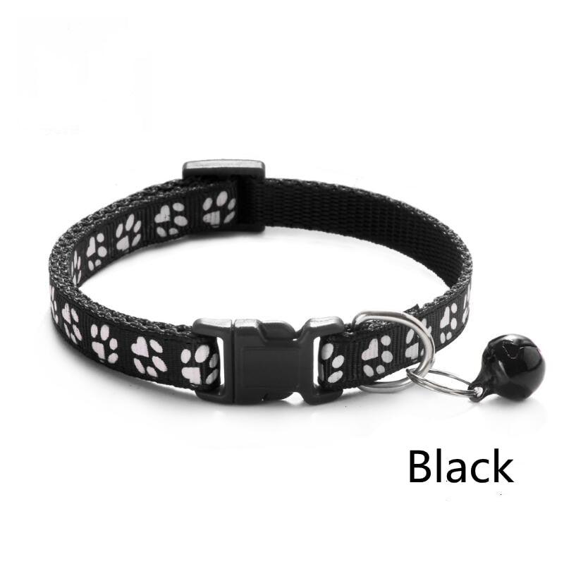 Pet Collar With Bell Cartoon Footprint Colorful Dog Puppy Cat Accessories Kitten Collar Adjustable Safety Bell Ring Necklace Pet - Pampered Pets