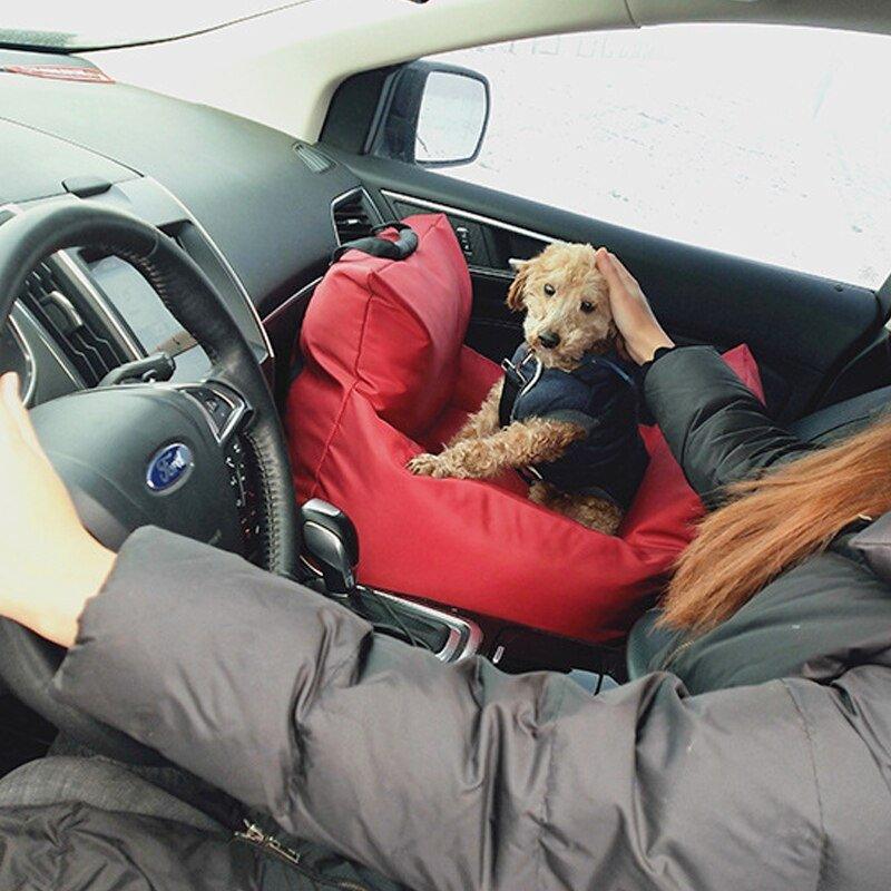 Dog Car Seat Travel Bed Dog Booster Car Seat Premium Quality with Clip-on Safety Leash, 2 in 1 Car Seat Cover for Pets - Pampered Pets