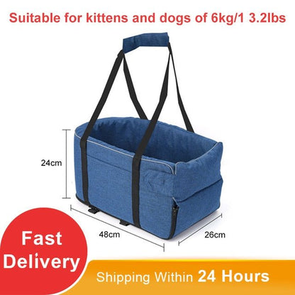 Portable Cat Dog Bed Travel Central Control Car Safety Pet Seat Transport Dog Carrier Protector For Small Dog Chihuahua Teddy | Pampered Pets
