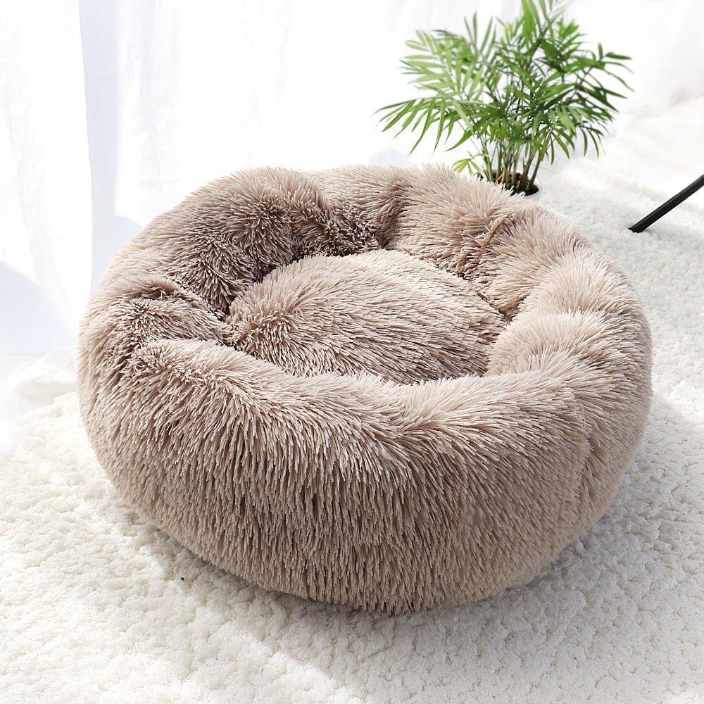 Pet Dog Bed Warm Fleece Round Dog Kennel House Long Plush Winter Pets Dog Beds For Medium Large Dogs Cats Soft Sofa Cushion Mats - Pampered Pets