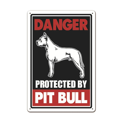 Warning Dog Metal Tin Signs Vintage Poster Beware of Dog Retro Tin Plates Wall Stickers for Garden Family House Door Decoration