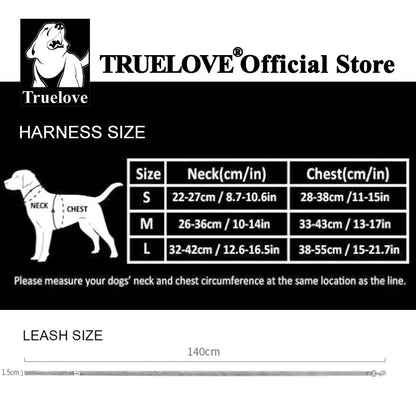 Truelove Pet Harness Leash Set Harris Tweed Fabric No Pull Dog Vest Harness for Walking Training Adjustable Easy Control TLH2912