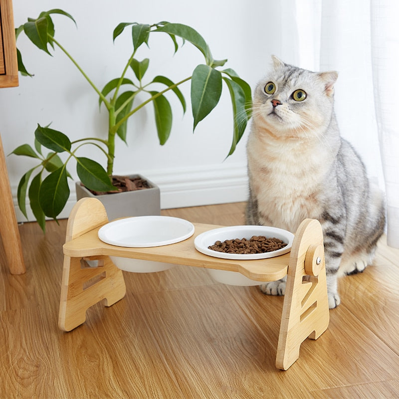 Elevated Stand Feeder Neck Care Cat Dog Pets Supplies Bowls - Pampered Pets