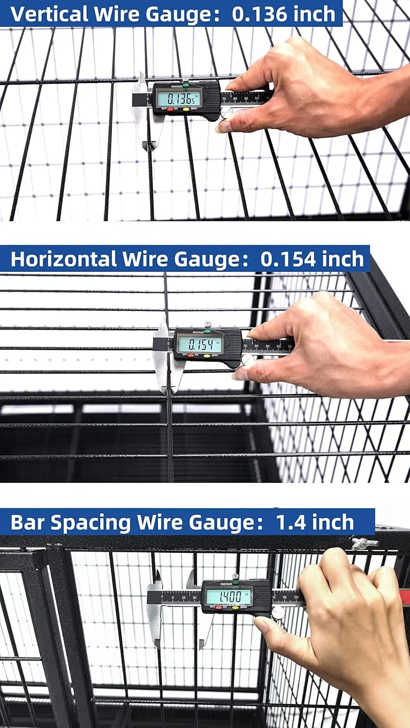 Homey Pet 36 Inch Dog Crate Stackable, Connectable Indestructible Dog Kennel Indoor Cage Medium Sized, Metal Wire