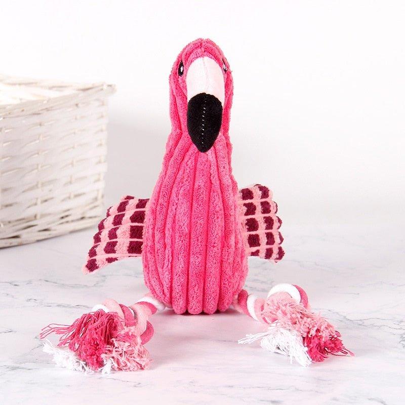 Plush Flamingo Pet Squeaky Toys for Small Dogs Clean Teeth Puppy Dog Chew Toy Squeak Pets Accessories Dog Supplies Octopus Chick - Pampered Pets