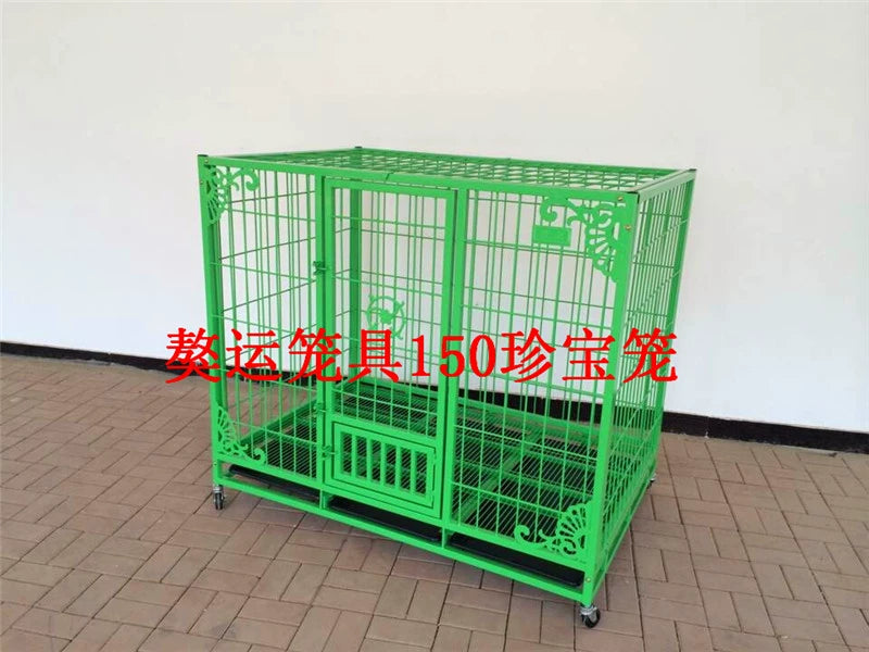 Lucky Fortune Dog Cage Tibetan Mastiff Golden Retriever Husky Alafa Ox English Ox Thickened Small Medium Large Dog Cage