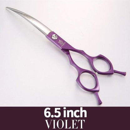 Fenice 6.5/7.0 inch Colorful Professional Pets Grooming Scissors Curved Dogs Hair Cutting Shear Japan 440C - Pampered Pets