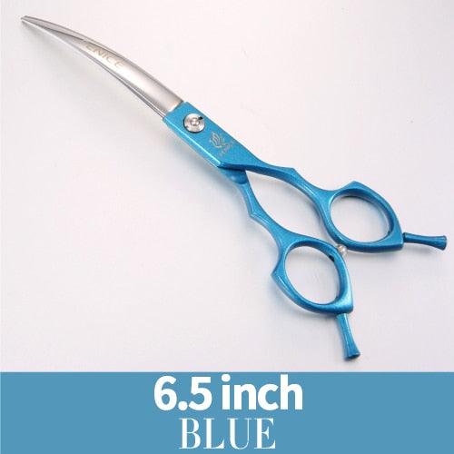 Fenice 6.5/7.0 inch Colorful Professional Pets Grooming Scissors Curved Dogs Hair Cutting Shear Japan 440C - Pampered Pets