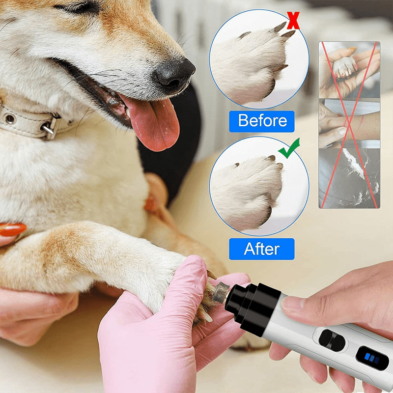 Pet Dog Cat Nail Paws Grinder Trimmer Tool Grooming Care Clipper Electric Kit - Pampered Pets