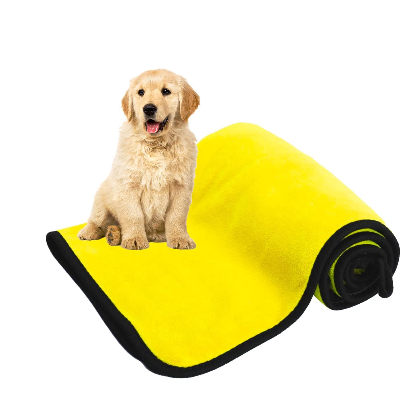 Dog Towels For Drying Dogs Drying Towel Dog Bath Towel, Quick-drying Pet Dog And Cat Towels Soft Fiber Towels Robe Super Absorbent Quick Drying Soft Microfiber Pet Towel For Dogs, Cats Yellow - Pampered Pets