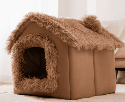 Foldable Dog House Pet Cat Bed Winter Dog Villa Sleep Kennel Removable Nest Warm Enclosed Cave Sofa Pets Supplies - Pampered Pets