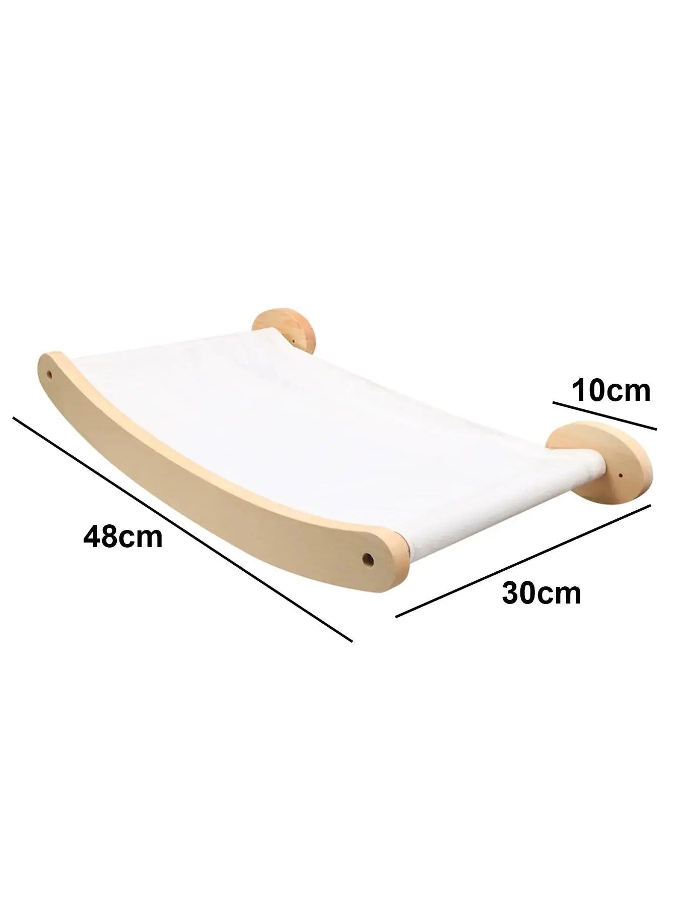 1pcWall-mounted Cat Hammock Bed Pet Furniture Kitten Wall Shelf Set Cat Perch Wooden Scratching Climbing Post Cat Tree House Toy - Pampered Pets