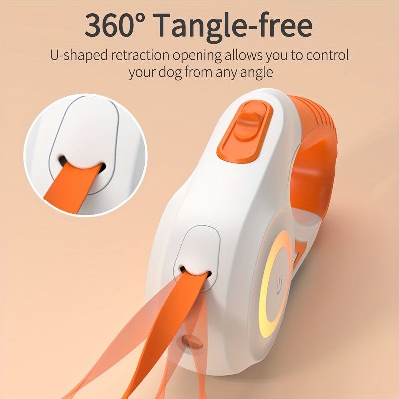 16FT LED-Enhanced ROJECO Dog Leash: Safe, Retractable & Durable - Extend Joyful Nighttime Walks