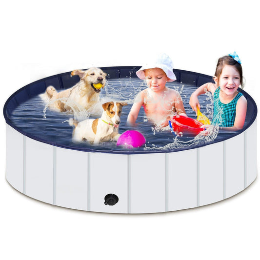 Foldable Dog Pool, Portable Hard Plastic Pet Pool For Dogs And Cats, Sturdy And Durable Pet Wading Pool For Indoor And Outdoor - Pampered Pets