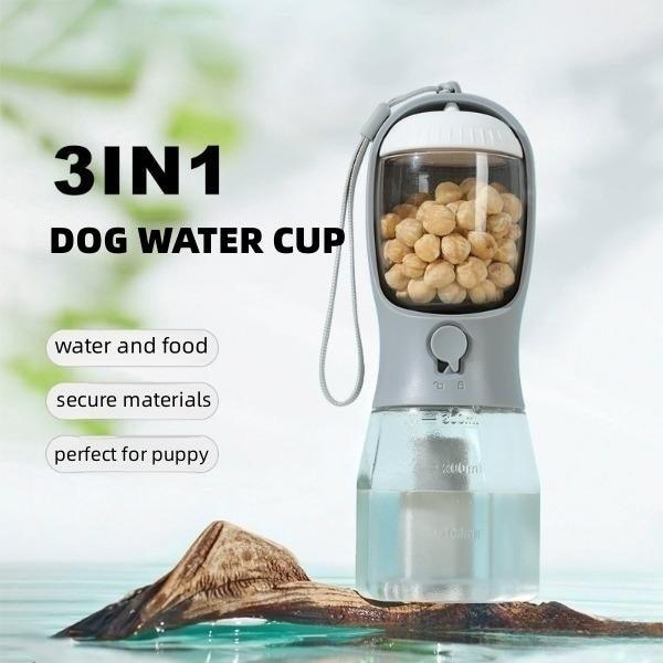 Dog Water Cup Drinking Food Garbage Bag Three-in-one Portable Small Multi-functional Pet Cups Pets Supplies - Pampered Pets