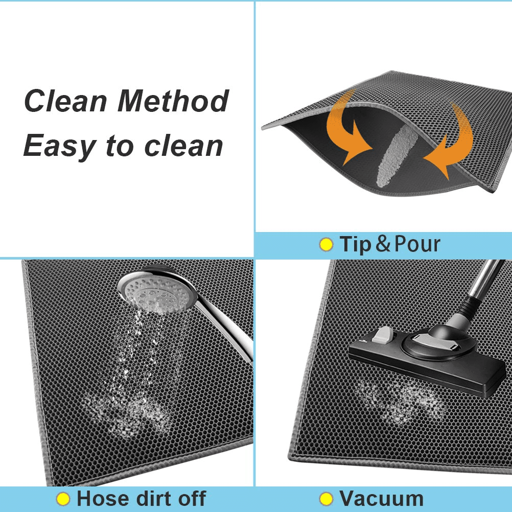 Kitty Cat Litter Mat Trapping Honeycomb Double Layer Design Waterproof Double Layer EVA Cat Litter Pad Waterproof Non-slip Sand Basin Filter Kitten Dog Washable Mattress - Pampered Pets